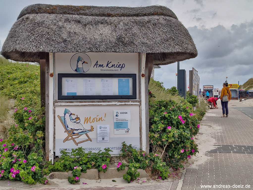 Das 2025 er&ouml;ffnete Restaurant Am Kniep liegt direkt am Strand&uuml;bergang von Norddorf